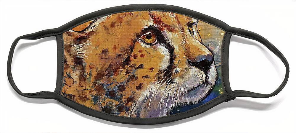Cat Face Mask featuring the painting Cheetah Colors by Michael Creese