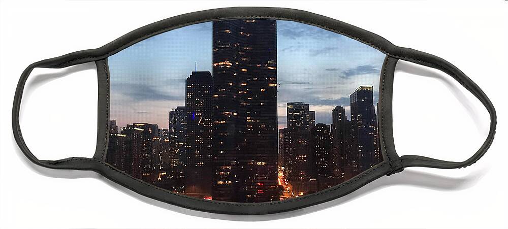 Chicago Face Mask featuring the photograph Chicago at Dusk by Lee Darnell