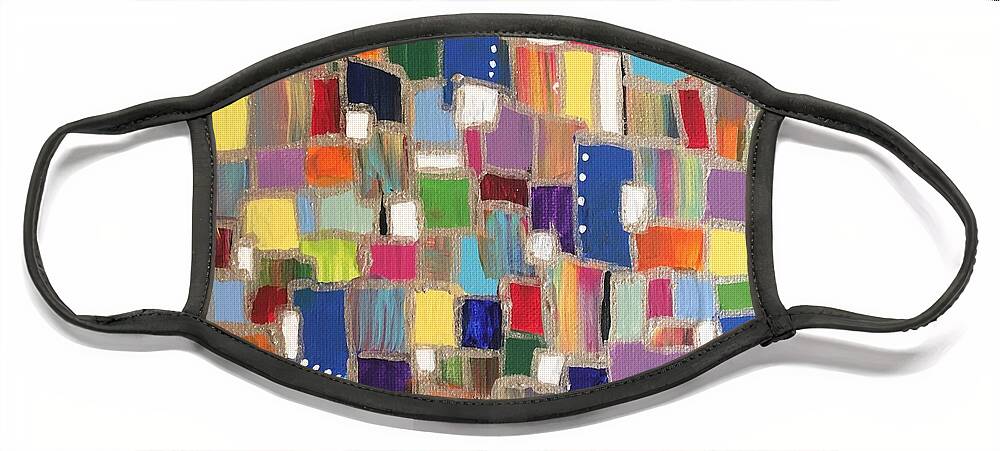 Abstract Face Mask featuring the painting Chiclets by Debora Sanders