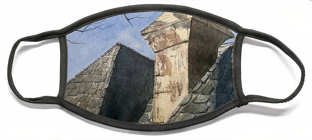 Roof Face Mask featuring the painting Chimney Grande by John Glass
