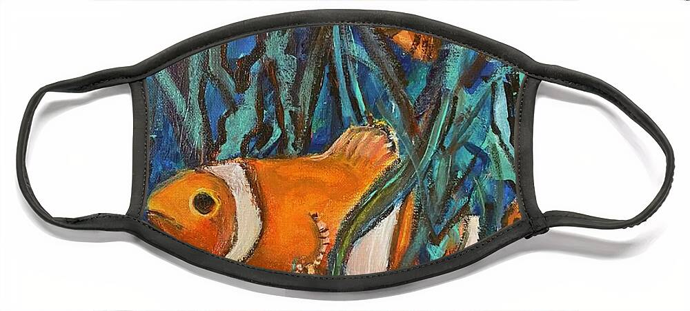 Fish Swim Water Choice Path Decisions Face Mask featuring the painting Choosing Own Path by Kathy Bee