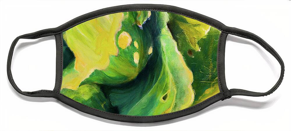 Green Face Mask featuring the painting Chou Chou Vert by Carol Klingel