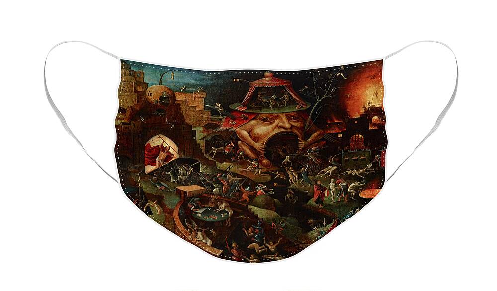 Hieronymus Bosch Face Mask featuring the painting Christ In Limbo, 1575 by Hieronymus Bosch