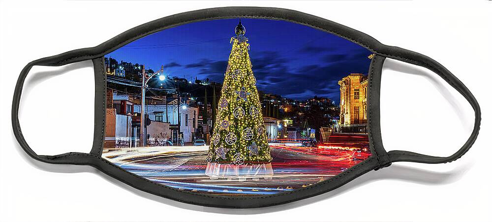 Square Face Mask featuring the photograph Christmas Circle in Guanajuato, Mexico by Sam Antonio