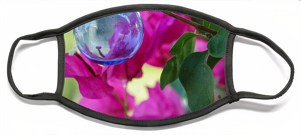 Bougainvillea Spectabilis Face Mask featuring the photograph Christmas Ornament in the Bougainvillea by W Craig Photography