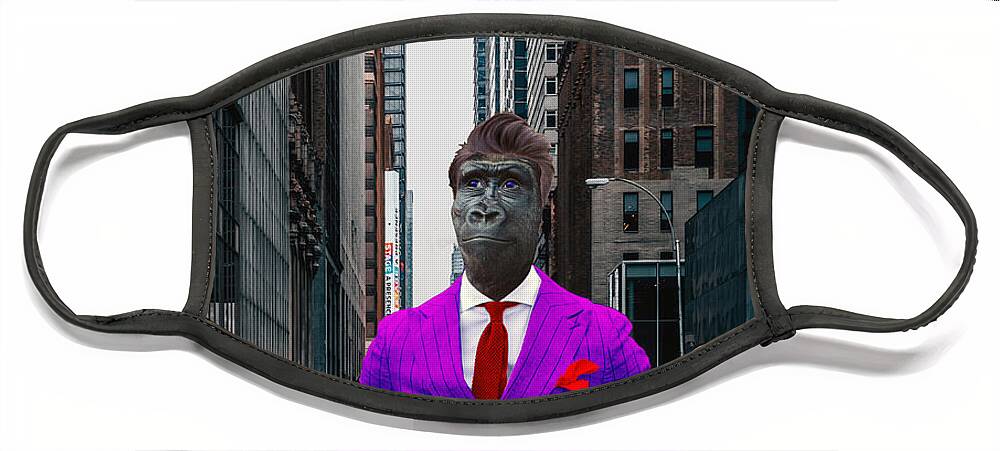 City Face Mask featuring the digital art City Jungle by Piotr Dulski