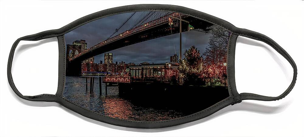 New York City Face Mask featuring the photograph City Lights by Regina Muscarella