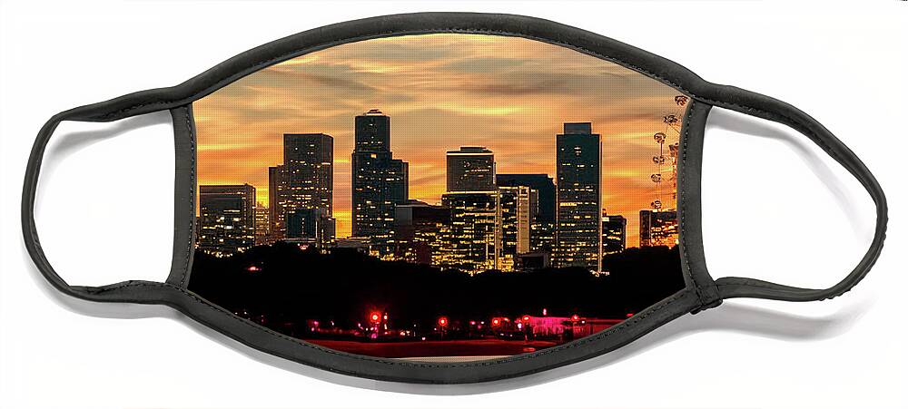 City Of Lights Face Mask featuring the photograph City of Lights by G Lamar Yancy