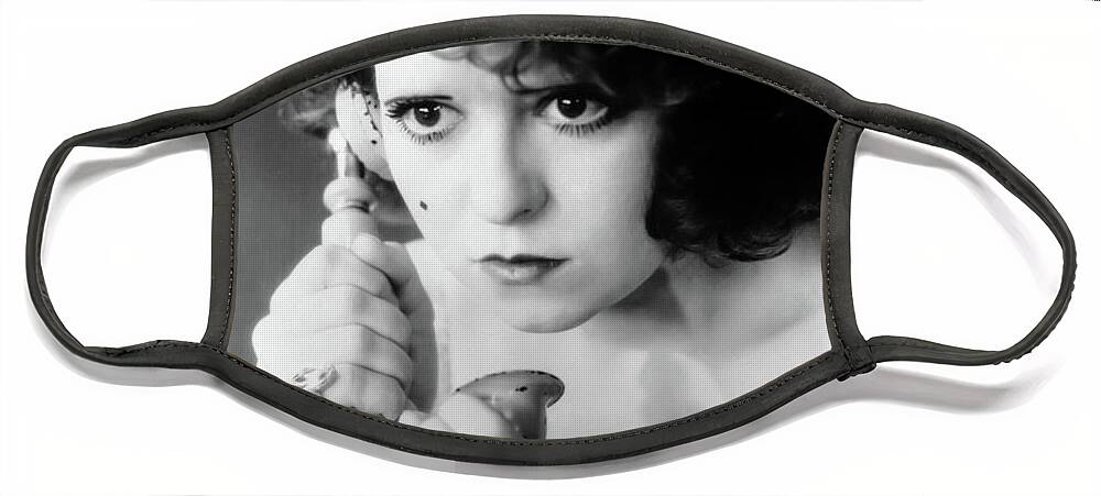Clara Bow Face Mask featuring the photograph Clara Bow The Wild Party 1929 by Sad Hill - Bizarre Los Angeles Archive