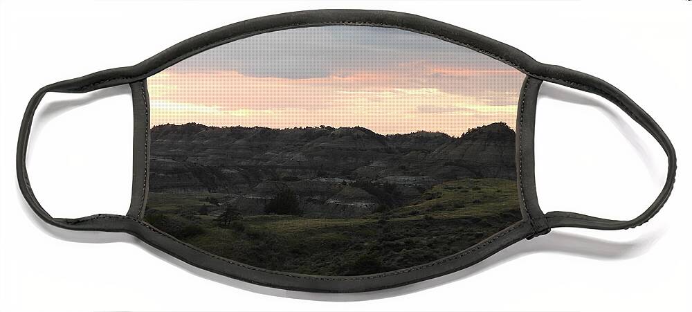 Clay Buttes Face Mask featuring the photograph Clay Buttes at Dusk by Amanda R Wright