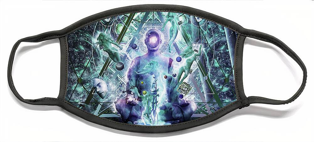 Cameron Gray Face Mask featuring the digital art Cleansing The Self by Cameron Gray