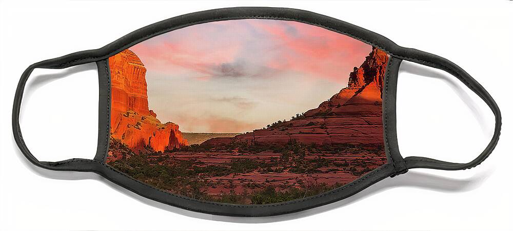 Face Mask featuring the photograph Climbing Bell Rock by Al Judge