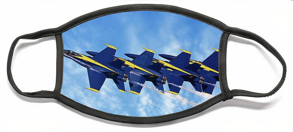 Blue Angels Face Mask featuring the photograph Close Quarters by Randall Allen