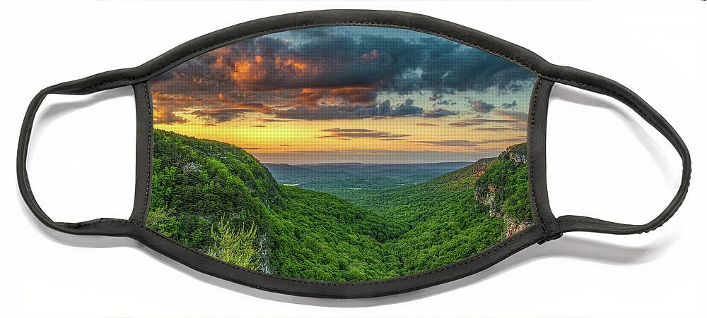 2020 Face Mask featuring the photograph Cloudland Canyon Sunset by David R Robinson