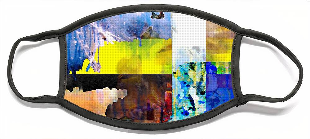 Abstract Art Face Mask featuring the digital art Clouds and Fire by Jeremiah Ray