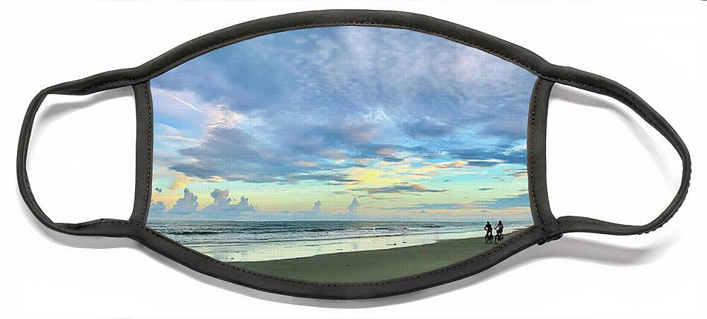 Landscape Face Mask featuring the photograph Clouds Over Ocean 2 by Patricia Schaefer