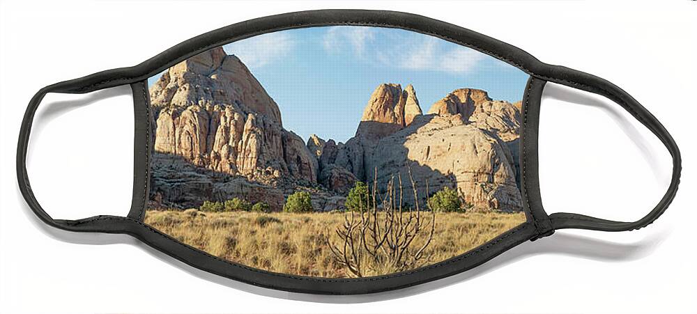 Utah Face Mask featuring the photograph Cohab Canyon Panoramic View by Aaron Spong