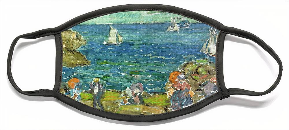 Cohasset Beach Face Mask featuring the painting Cohasset Beach by Maurice Prendergast