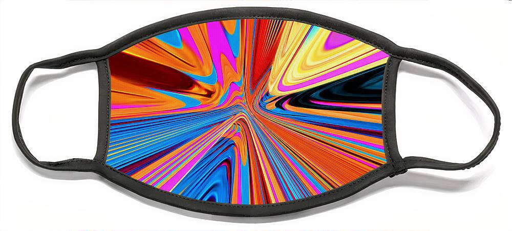 Abstract Face Mask featuring the digital art Color Time Warp - Abstract by Ronald Mills