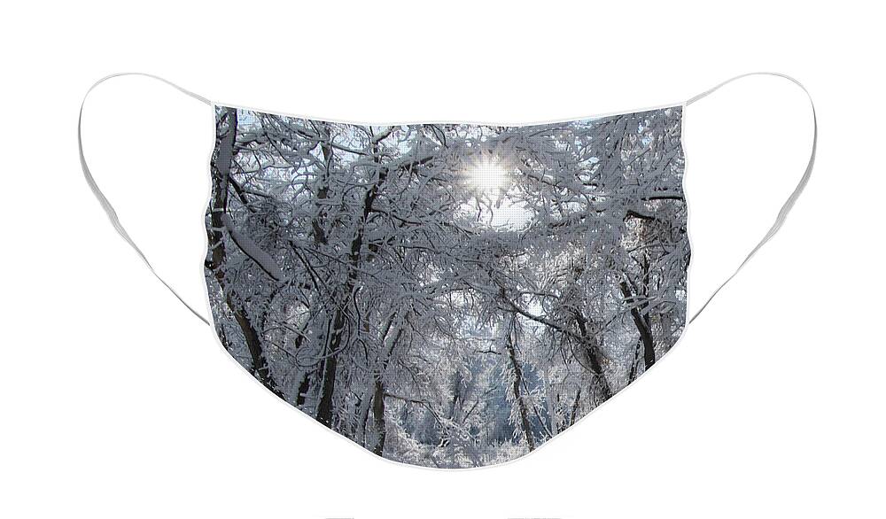 Winter Face Mask featuring the photograph Colorado Winter Sunburst Morning by Cascade Colors