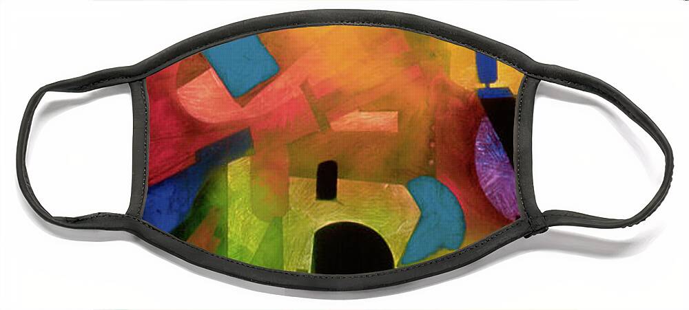 Abstract Face Mask featuring the painting colorful abstract art - Jazz Time by Sharon Hudson