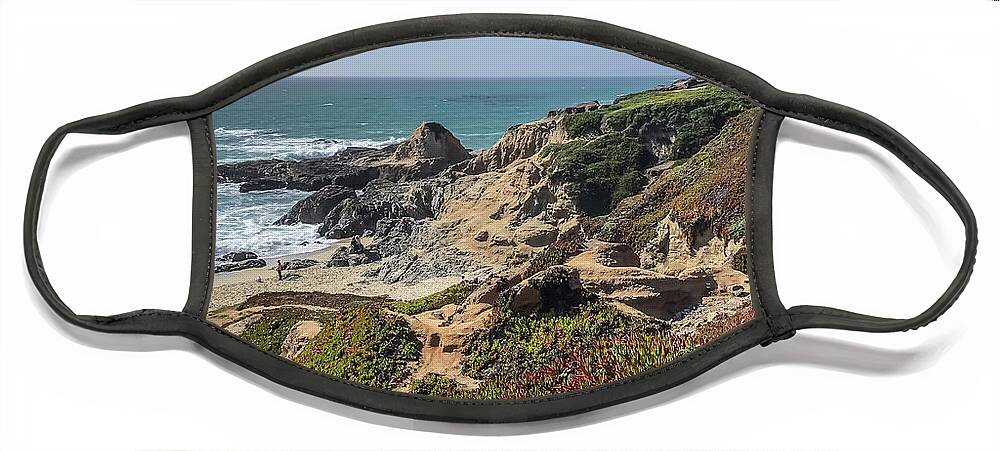 California Face Mask featuring the photograph Colorful California Coast by Margaret Pitcher