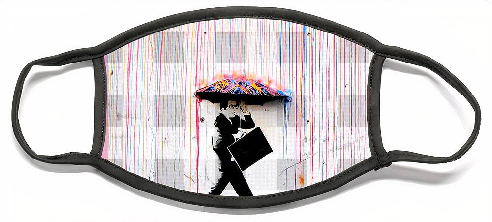 Banksy Signing in the Coloured Rain Graffiti Street Canvas 