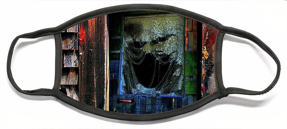 Door Face Mask featuring the photograph Colors in a Barn Door by Wayne King