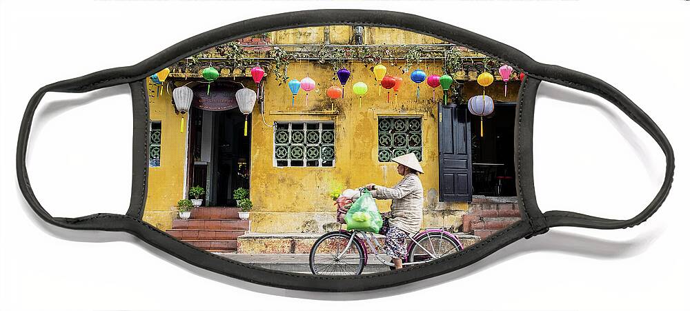 Ancient Face Mask featuring the photograph Colors of Hoi An by Arj Munoz