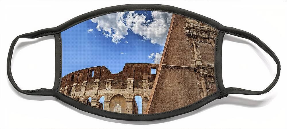 Amphitheatre Face Mask featuring the photograph Colosseum in Rome, Italy by Fabiano Di Paolo