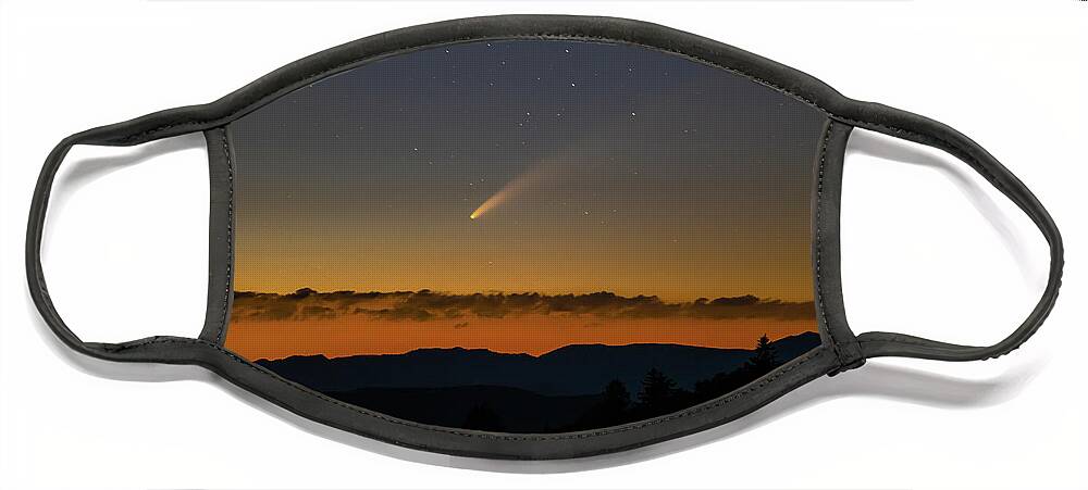 Blue Ridge Parkway Face Mask featuring the photograph Comet NEOWISE by Robert J Wagner