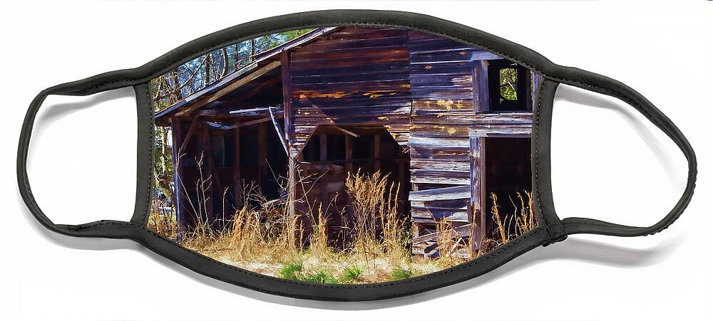 Barn Face Mask featuring the photograph Coming Apart with Character Barn by Roberta Byram