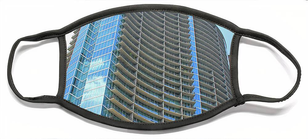 Condominium Face Mask featuring the photograph Condominium Tower - Atlanta, Ga. by Richard Krebs