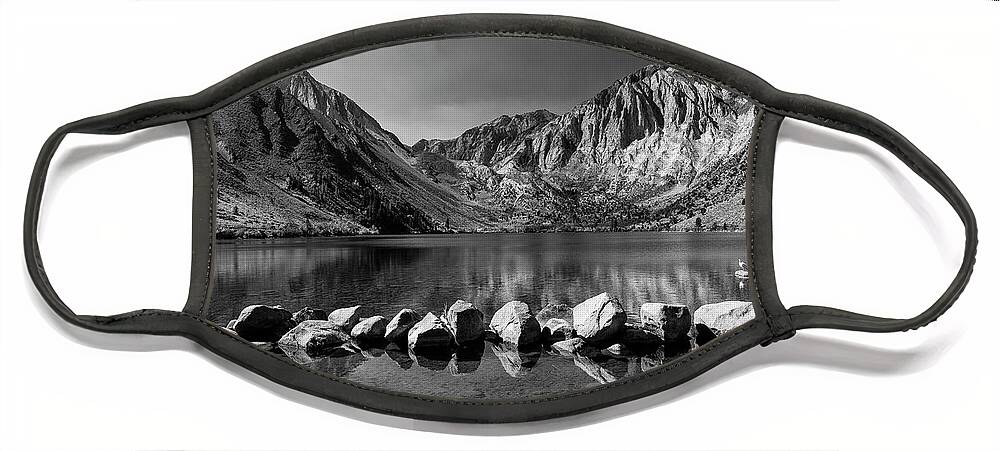 Waterscape Face Mask featuring the photograph Convict Lake Monochrome by Sandra Bronstein