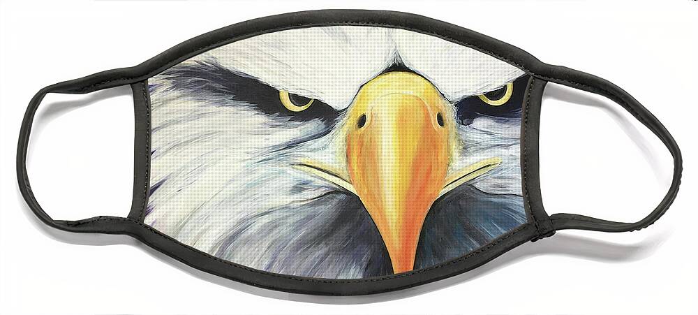 Eagle Face Mask featuring the painting Conviction by Pamela Schwartz