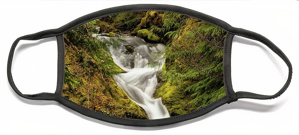 Waterfall Face Mask featuring the photograph Copper Creek Falls by Chuck Rasco Photography
