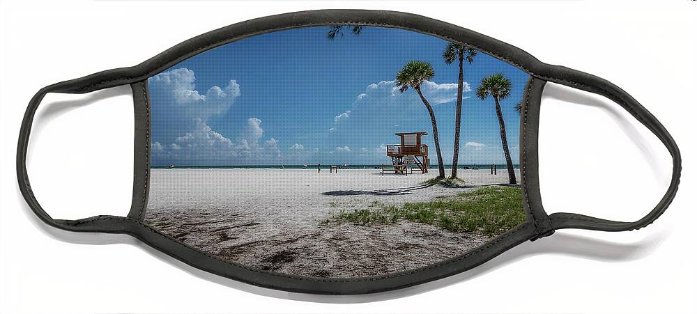 Anna Maria Island Face Mask featuring the photograph Coquina Beach Day by ARTtography by David Bruce Kawchak