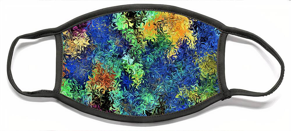 Abstract Face Mask featuring the digital art Coral Reef - Abstract by Ronald Mills