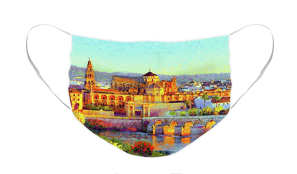 Spain Face Mask featuring the painting Cordoba Mosque Cathedral Mezquita by Jane Small