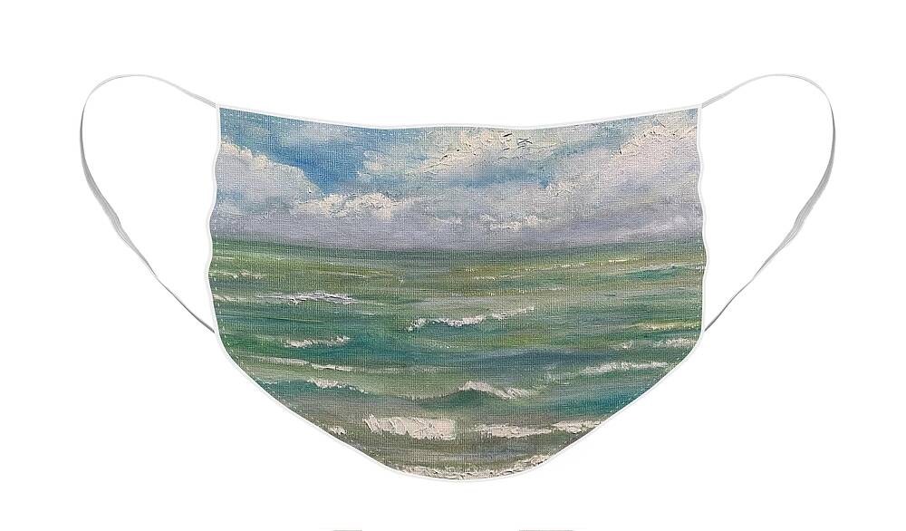 Corpus Christi Face Mask featuring the painting Corpus Bay Waters by Melissa Torres
