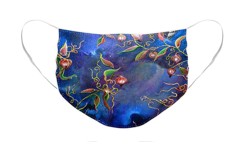 Fruits Face Mask featuring the painting Cosmic Fruits by Medea Ioseliani