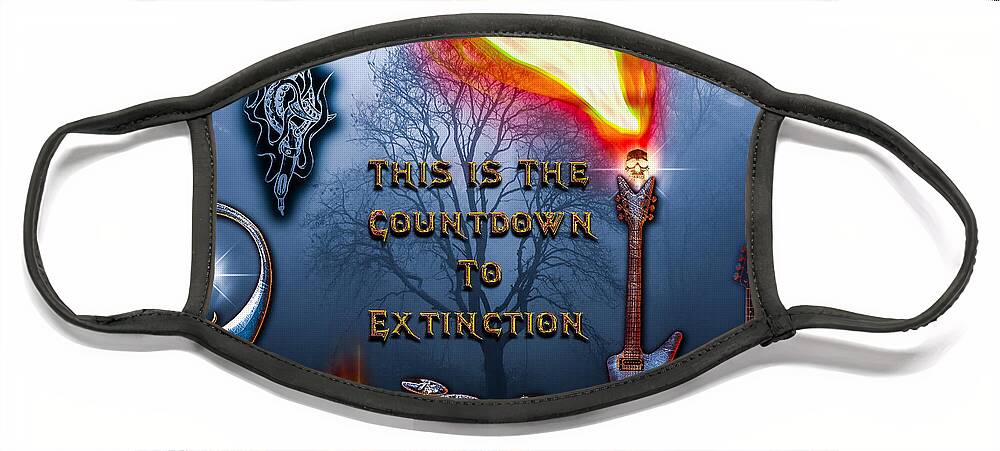 Hard Rock Music Face Mask featuring the digital art Countdown to Extinction by Michael Damiani