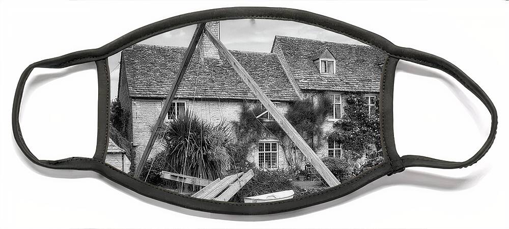 House Face Mask featuring the photograph Country House Monochrome by Jeff Townsend