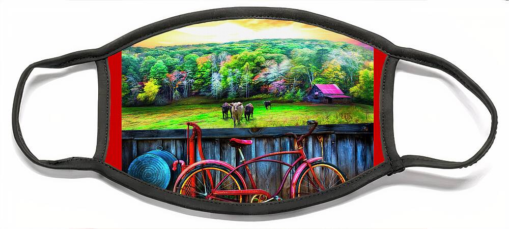 Barns Face Mask featuring the photograph Country Rust Painting by Debra and Dave Vanderlaan