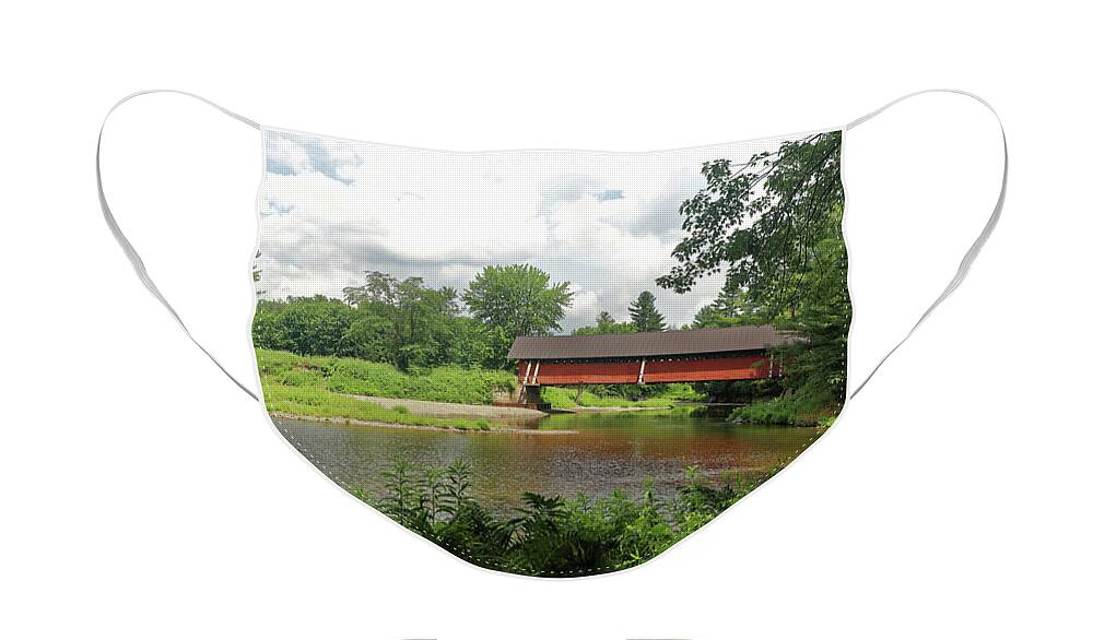 Covered Bridge Face Mask featuring the photograph Covered Bridge 2 by Doolittle Photography and Art