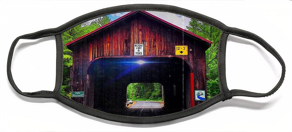  Face Mask featuring the photograph Covered Bridge by Geoffrey Settles
