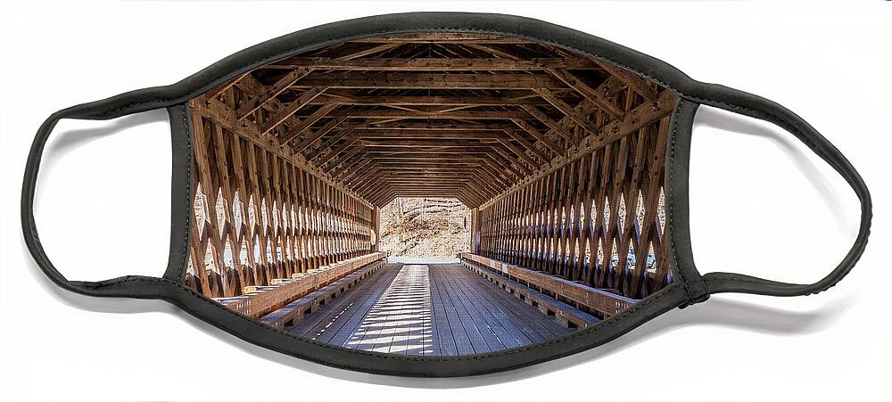 Wall Decor Face Mask featuring the photograph Covered Bridge Skeleton by Phil Spitze