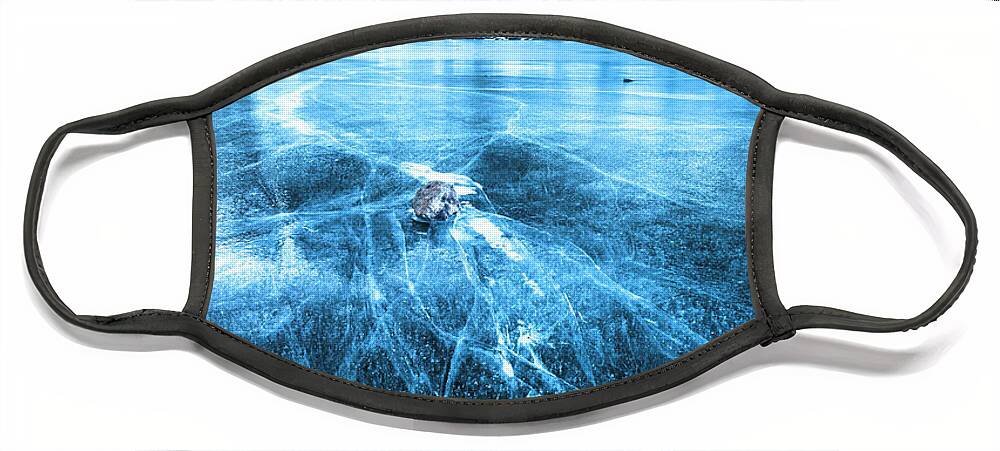 Bulgaria Face Mask featuring the photograph Cracks In the Ice by Evgeni Dinev