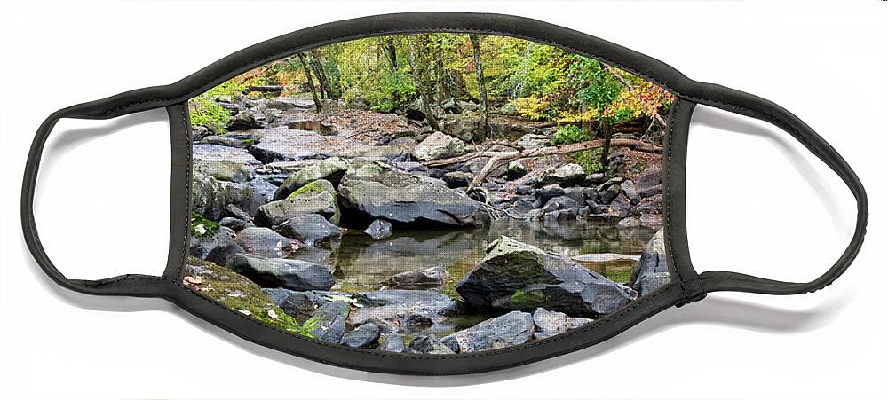 Waterfall Face Mask featuring the photograph Crooked Fork Creek 5 by Phil Perkins