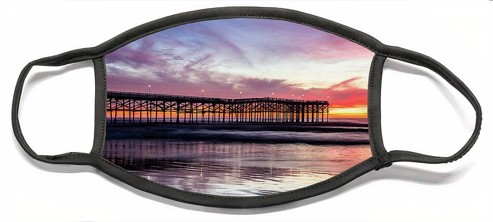 Architecture Face Mask featuring the photograph Crystal Pier Sunset by David Levin